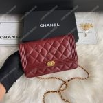 Chanel Le Boy Wallet On Chain – WOC Maroon Caviar Gold-Toned