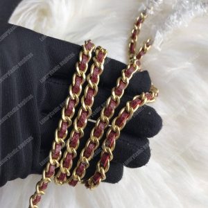 Chanel Le Boy Wallet On Chain – WOC Maroon Caviar Gold-Toned - Image 4