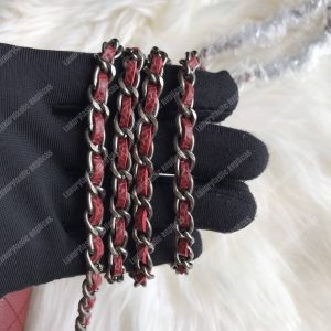 Chanel Le Boy Wallet On Chain – WOC Maroon Caviar Silver-Toned - Image 4