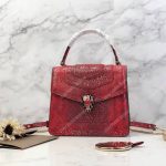 BVL Serpenti Forever Flap Cover Small Tophandle Bag Ruby Red Karung