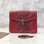 BVL Serpenti Forever Flap Cover Small Bag Ruby Red Karung