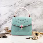 BVL Serpenti Forever Crossbody Tophandle Bag Glacier Turqouise / Aster Amethyst