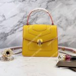 BVL Serpenti Forever Crossbody Tophandle Bag Buttercup Citrine / Crystal Rose