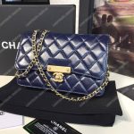 Chanel Wallet On Chain – WOC Golden Class Calfskin Dark Blue