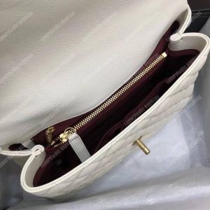 Chanel Flap Bag With Top Handle White - Image 8