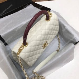 Chanel Flap Bag With Top Handle White - Image 4