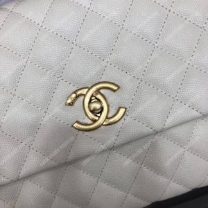 Chanel Flap Bag With Top Handle White - Image 5