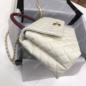 Chanel Flap Bag With Top Handle White - Image 3