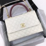 Chanel Flap Bag With Top Handle White