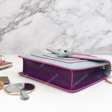 BVL Serpenti Forever Crossbody Bag Glacier Turquoise / Aster Amethyst - Image 8