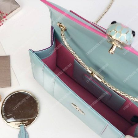 BVL Serpenti Forever Crossbody Bag Glacier Turquoise / Aster Amethyst - Image 9
