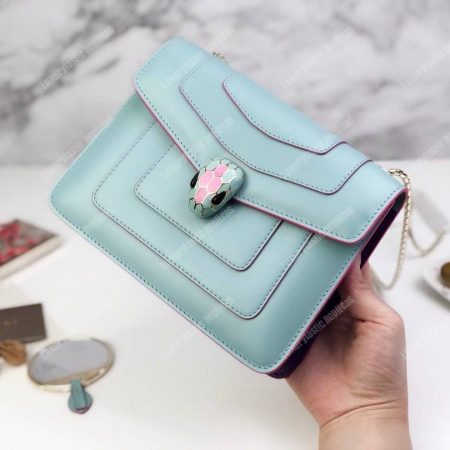 BVL Serpenti Forever Crossbody Bag Glacier Turquoise / Aster Amethyst - Image 6