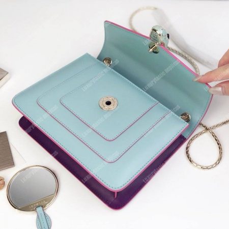 BVL Serpenti Forever Crossbody Bag Glacier Turquoise / Aster Amethyst - Image 3