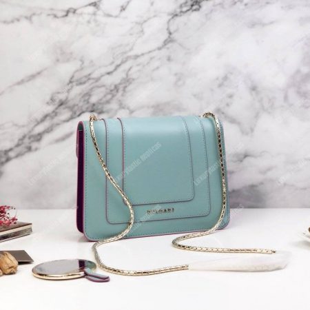 BVL Serpenti Forever Crossbody Bag Glacier Turquoise / Aster Amethyst - Image 4