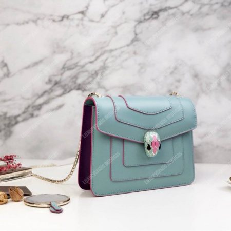 BVL Serpenti Forever Crossbody Bag Glacier Turquoise / Aster Amethyst - Image 5