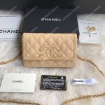 Chanel Wallet On Chain – WOC CC Filigree Beige Grained Calfskin