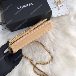 Chanel Wallet On Chain – WOC CC Filigree Beige Grained Calfskin - Image 5
