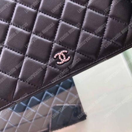 Chanel Pearl Wallet On Chain – WOC Classic Black Lambskin Gold-Toned - Image 5