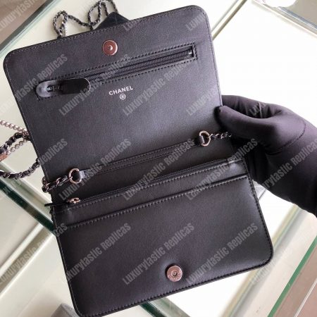 Chanel Pearl Wallet On Chain – WOC Classic Black Lambskin Gold-Toned - Image 7