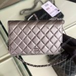 Chanel Pearl Wallet On Chain – WOC Classic Silver Lambskin Gold-Toned