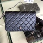 Chanel Pearl Wallet On Chain – WOC Classic Navy Blue Lambskin Gold-Toned