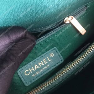 Chanel Flap Bag With Top Handle Green - Image 9