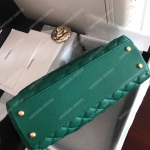 Chanel Flap Bag With Top Handle Green - Image 8