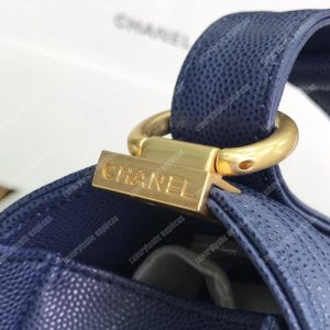 Chanel Boy Medium Handbag Navy Blue - Image 7