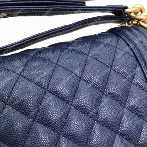 Chanel Boy Medium Handbag Navy Blue - Image 6