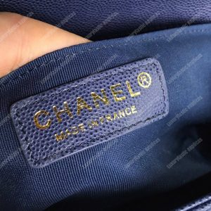 Chanel Boy Medium Handbag Navy Blue - Image 9
