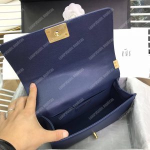 Chanel Boy Medium Handbag Navy Blue - Image 8