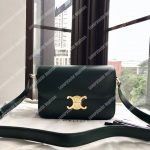 Celine Medium Triomphe Bag In Shiny Calfskin Amazone