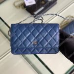 Chanel Wallet On Chain – WOC Classic Caviar Silver-Toned Metal Blue