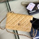 Chanel Wallet On Chain – WOC Classic Caviar Silver-Toned Metal Light Yellow
