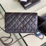 Chanel Wallet On Chain – WOC Classic Caviar Silver-Toned Metal Dark Grey