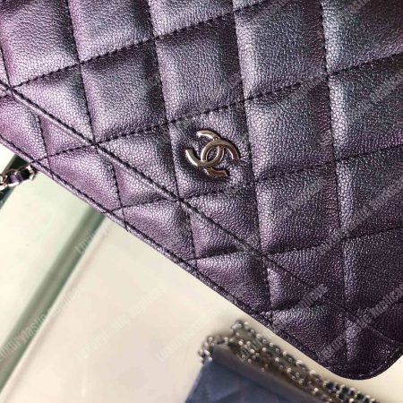 Chanel Wallet On Chain – WOC Classic Caviar Silver-Toned Metal Dark Grey - Image 8