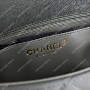 Chanel Mini Flap Bag Grey - Image 9