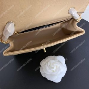 Chanel Mini Flap Bag Beige - Image 8