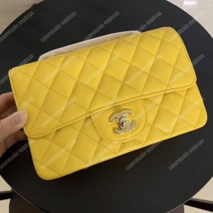 Chanel Mini Flap Bag Yellow - Image 5