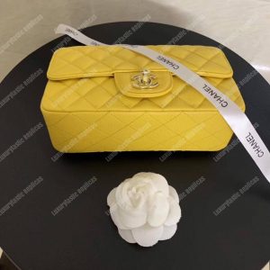 Chanel Mini Flap Bag Yellow - Image 3