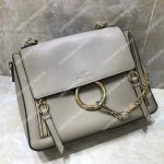 Chloe Faye Double Carry Bag In Smooth And Suede Calfskin Grey