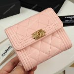 Chanel Boy Small Flap Wallet Pink