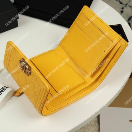 Chanel Boy Small Flap Wallet Yellow - Image 6