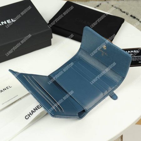 Chanel Boy Small Flap Wallet Blue - Image 6
