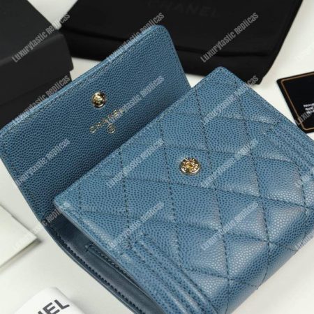 Chanel Boy Small Flap Wallet Blue - Image 5