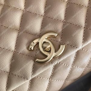 Chanel Flap Bag With Top Handle Beige - Image 4
