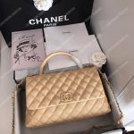 Chanel Flap Bag With Top Handle Beige