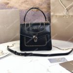 BVL Serpenti Forever Crossbody Small Tophandle Bag Black With Woven Chain