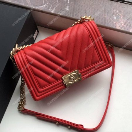 Chanel Medium Boy Flap Bag Red - Image 8