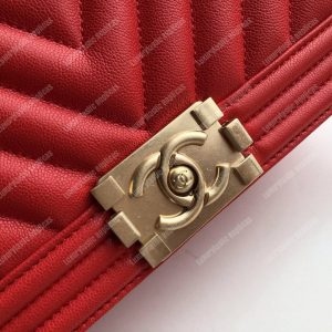 Chanel Medium Boy Flap Bag Red - Image 9